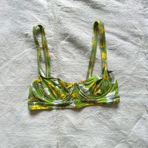 Dodo Bar Or Green Floral Bikini Top